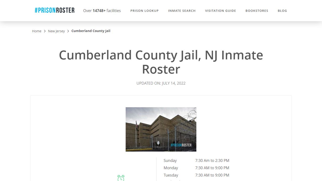 Cumberland County Jail, NJ Inmate Roster